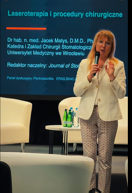 Professor Marzena Dominiak during the PERI-EDU panel at the 9th Congress of the Polish Dental Association
