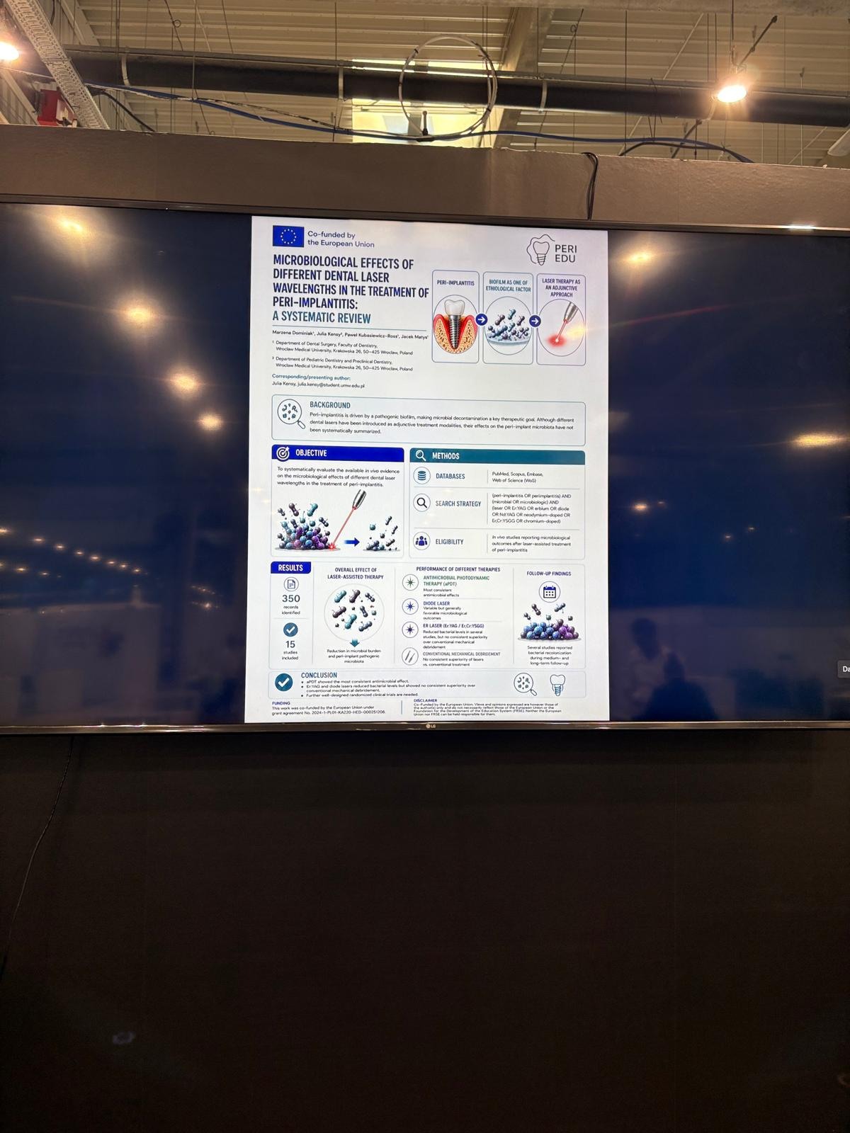 Microbiological Effects of Dental Laser Wavelengths in Peri-Implantitis Treatment displayed during the PERI-EDU poster session
