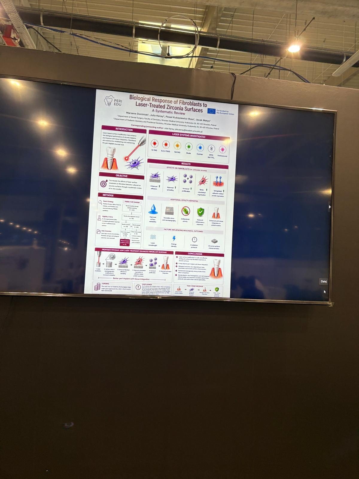 Biological Response of Fibroblasts to Laser-Treated Zirconia Surfaces displayed during the PERI-EDU poster session